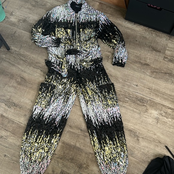 Nasty Gal ombré sequin jumpsuit - Picture 6 of 9